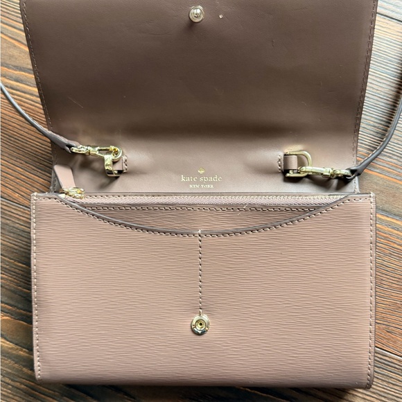 kate spade Blush Pink Leather Crossbody with Gold Plaque - Picture 12 of 16